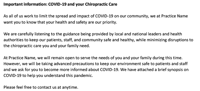 COVID-19 Resources for Chiropractic | ChiroHealthUSA